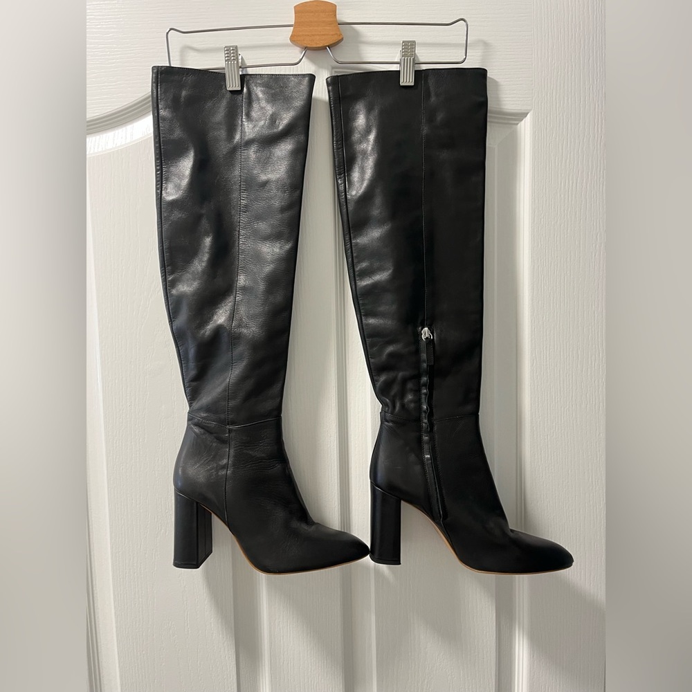 Zara Leather Over Knee Boots